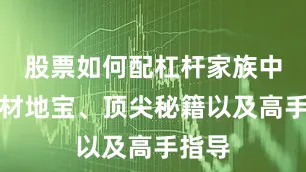 股票如何配杠杆家族中的天材地宝、顶尖秘籍以及高手指导